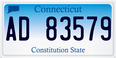 CT license plate AD83579