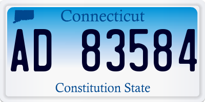CT license plate AD83584