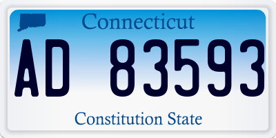 CT license plate AD83593