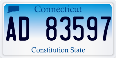 CT license plate AD83597