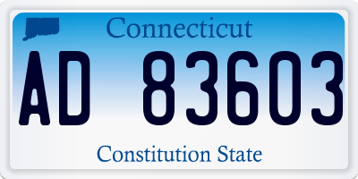 CT license plate AD83603