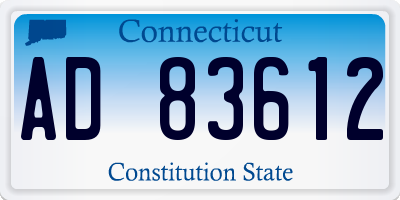 CT license plate AD83612