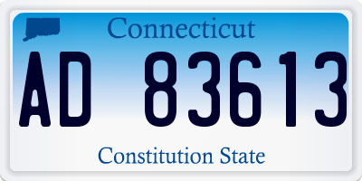 CT license plate AD83613