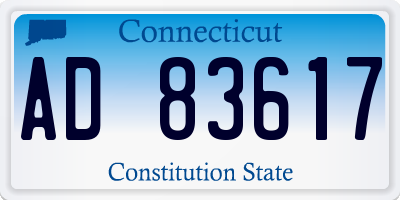 CT license plate AD83617