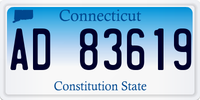 CT license plate AD83619