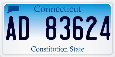 CT license plate AD83624