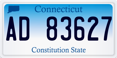 CT license plate AD83627