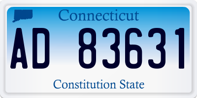 CT license plate AD83631