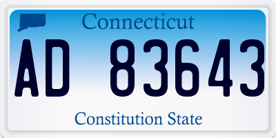CT license plate AD83643