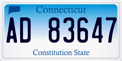 CT license plate AD83647