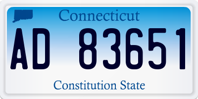 CT license plate AD83651