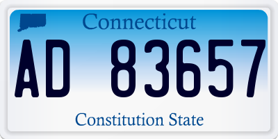 CT license plate AD83657