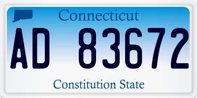 CT license plate AD83672