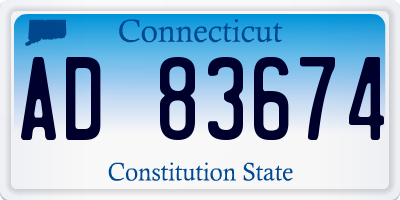 CT license plate AD83674