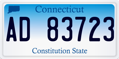 CT license plate AD83723