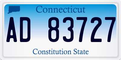 CT license plate AD83727
