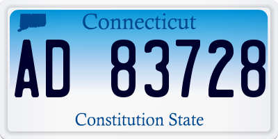 CT license plate AD83728