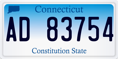 CT license plate AD83754