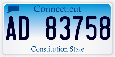 CT license plate AD83758