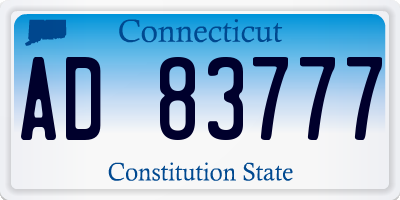 CT license plate AD83777