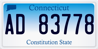 CT license plate AD83778