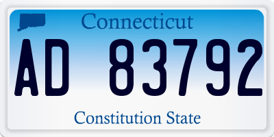 CT license plate AD83792
