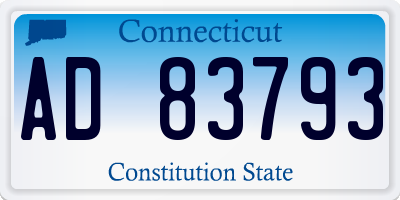 CT license plate AD83793