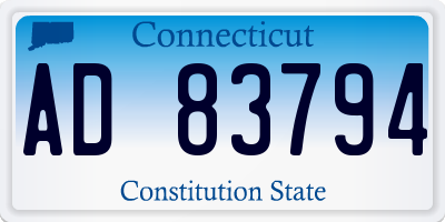CT license plate AD83794