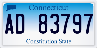 CT license plate AD83797