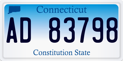 CT license plate AD83798