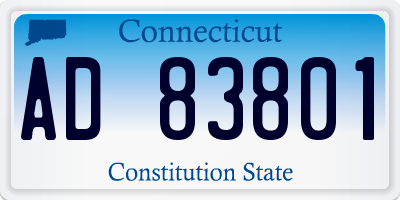 CT license plate AD83801