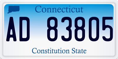 CT license plate AD83805