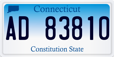 CT license plate AD83810