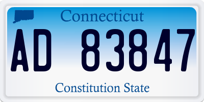 CT license plate AD83847