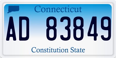 CT license plate AD83849