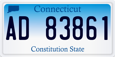 CT license plate AD83861