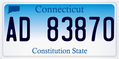 CT license plate AD83870