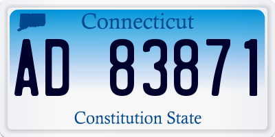 CT license plate AD83871