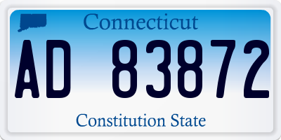 CT license plate AD83872