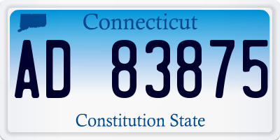 CT license plate AD83875