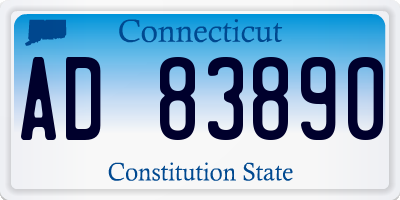 CT license plate AD83890