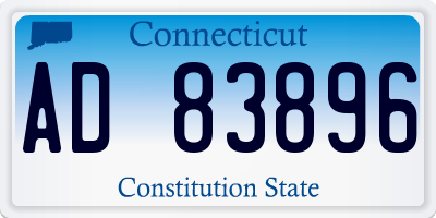 CT license plate AD83896