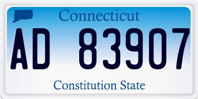 CT license plate AD83907