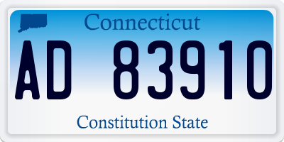 CT license plate AD83910