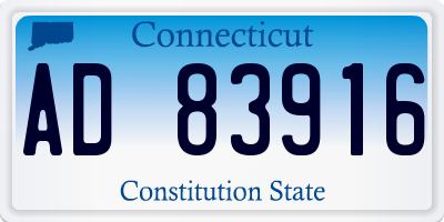 CT license plate AD83916