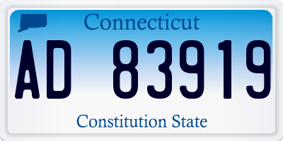 CT license plate AD83919