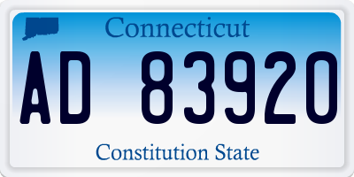 CT license plate AD83920