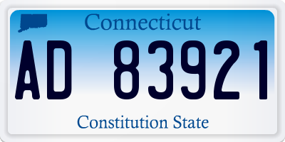 CT license plate AD83921