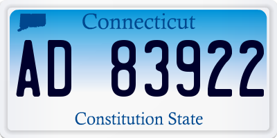 CT license plate AD83922