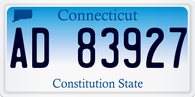 CT license plate AD83927